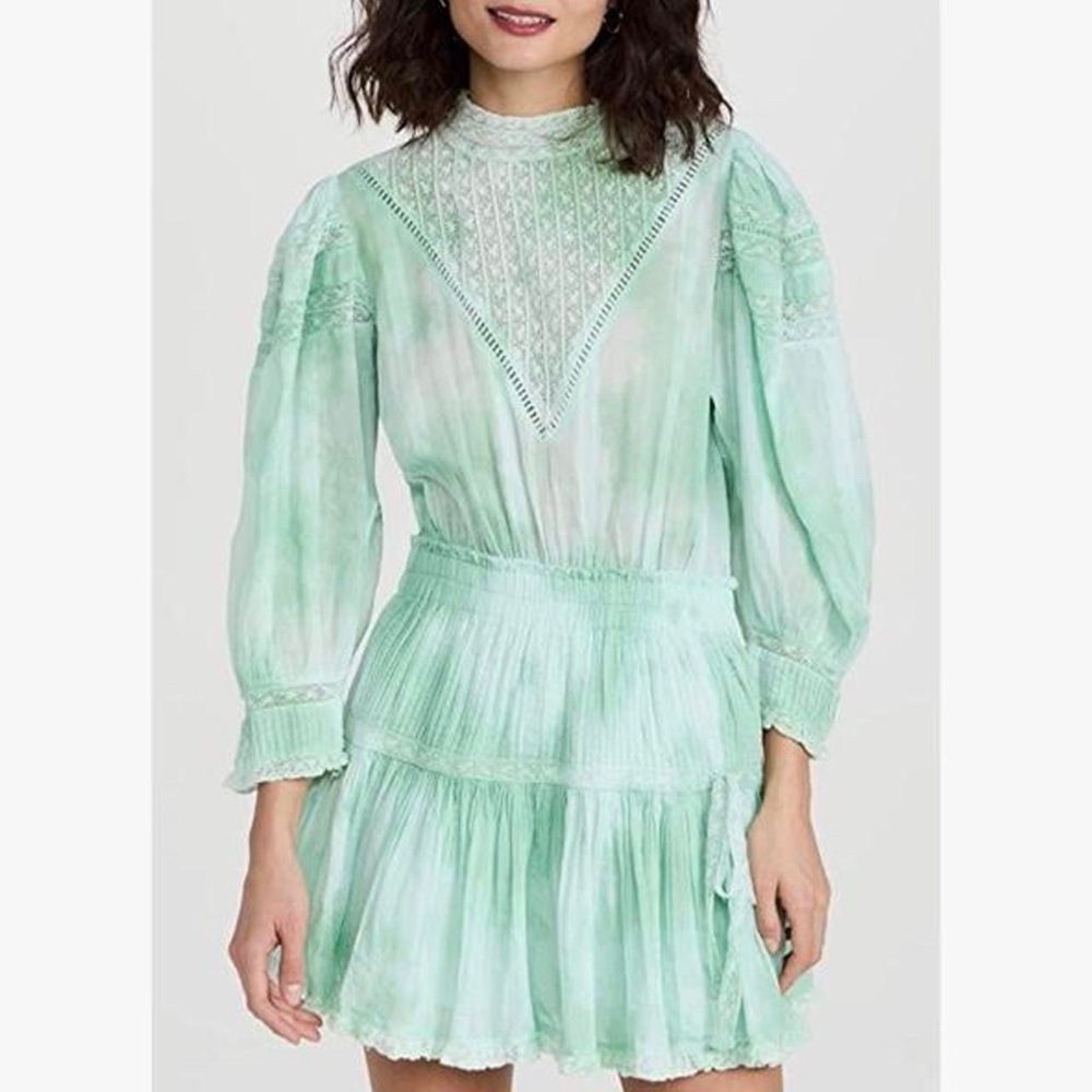 LoveShackFancy Mint Green Long Sleeve Dress